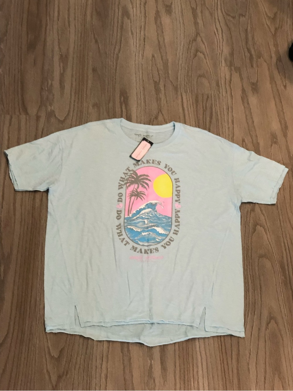 Simply Southern Light Blue Crewneck Tee Beach Graphic T shirt New With Tags M/L